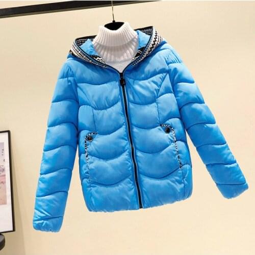 Women Winter Parka Jacket New Hooded Outerwear Thicke Warm Down Cotton Jacket Slim Large Size Student Short Cotton Padded Coat