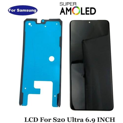 6.9'' Original Screen For SAMSUNG Galaxy S20 Ultra LCD G988 G988F Touch Digitizer Assembly For S20 Ultra Display with Frame