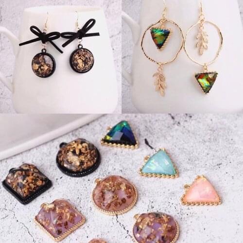 10pc triangle square jewelry pendant bling enamel charm DIY Ornament accessories of necklace bracelet earring fitting
