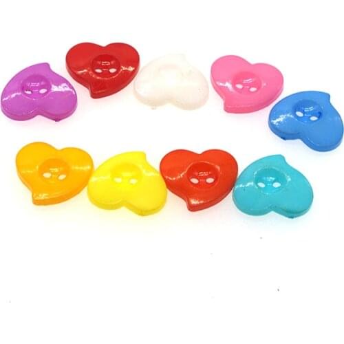 100Pcs/lot 13mm Heart Resin Buttons Sewing Tools Decorative Button Scrapbooking Garment DIY Apparel Accessories