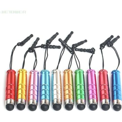1000pcs/lot Universal Mini Capacitive Touch Screen Stylus Pen with Dust Plug for LG Tablet IPhone IPad Mini Samsung Huawei