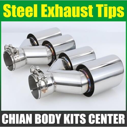 2 Piece:Car Modification Muffler Tip Y Shape Double Outlet Tips Exhaust Universal Exhaust Pipe Mufflers Nozzle Sporty Decoration