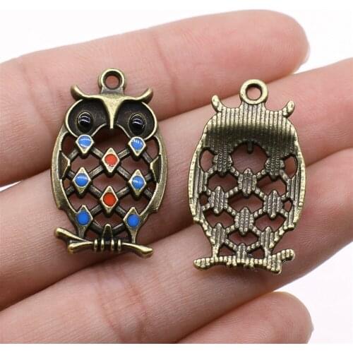 3pcs Charms Owl 31x19mm Antique Bronze Pendant Owl Charms For Jewelry Making Jewelry Findings