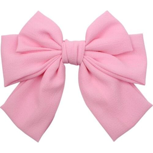 30 pcs/lot, 7 inch New Large Fashion Hair Bows For Girls Chiffon Big Bow Hair Clips Barrette Women Hair bow Hair Accessories