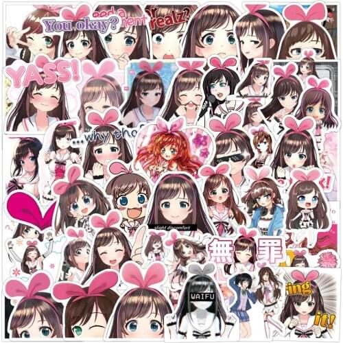 50PCS Anime Cute Kizuna Girl Stickers To DIY Motorcycle Skateboard Stationery Laptop Guitar Suitcase Bike Car Sticker and Decal