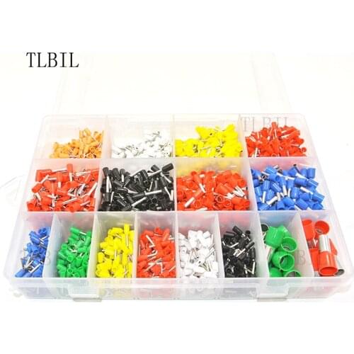7 color 6 value 1620pcs/lot Bootlace cooper Ferrules kit set Wire Copper Crimp Connector Insulated Cord Pin End Terminal