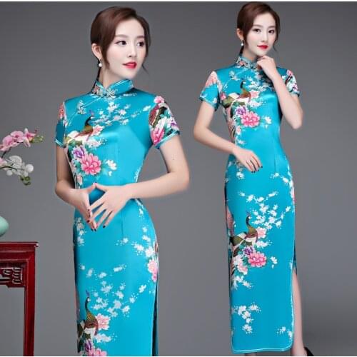 Plus Size 6XL Summer 6XL New Qipao Women Silk Rayon 4XL Cheongsam Ladies Long Cheongsam 3XL Short Sleeve Party Ceremonial Dress