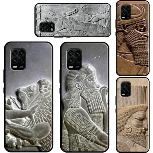 Carving Assyrian Mesopotamian Phone Case For Xiaomi Mi 10T Pro 9 10 11 Lite Ultra A3 POCO F3 F1 F2 M3 Pro X3 Soft Cover