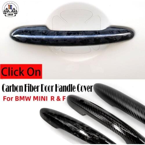 Real Forged Carbon Fiber Material Door Handle Cover For MINI COOPER R50 R52 R53 R55 R56 R57 R58 R59 R60 R61 F54 F55 F56 F57 F60