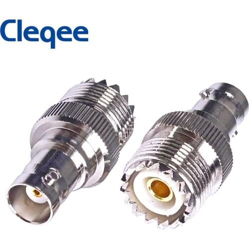 Cleqee 1PC BNC Female Jack To UHF Female PL-259 Adapter Straight Type RF Coax Adapter Connector C20068