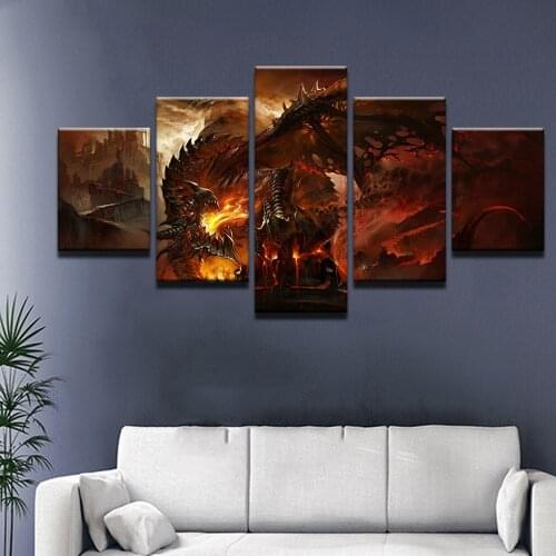 Movie Fire dragon 5d diamond painting full drill painting crystal diamonds mosaic cartoon painting diamond embroidery 5 pcs