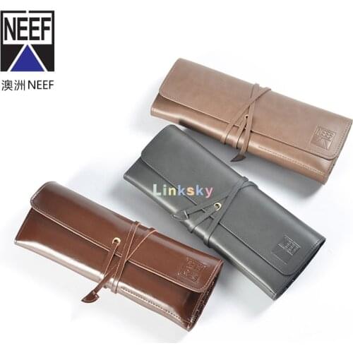 NEEF Leather Retro Pencil Bag ,solid Watercolor Paint, Travel Pen Bag,Protective Case Handle-Compact Travel Set for Watercolor