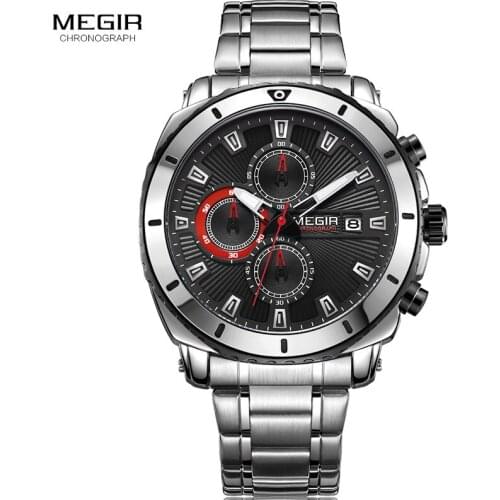MEGIR Watch Men Luxury Brand Quartz Wristwatch Wrist Date Chronograph Waterproof Steel Strap Male Clock 2018 Relogio Masculino