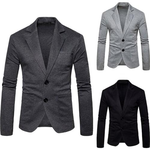 Mens Two Button Casual Small Suit Mens Fashion Jacket Trend Jacket
