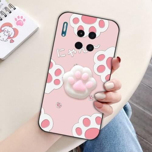 Squeeze Toy Cat Phone Case For Huawei Mate 20 20X 5G 30 Lite 40RS Pro Plus Finger Pinch Squishy Soft Cover For Huawei P40 Lite E