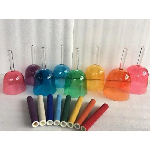 Light color chakras set crystal singing bowls 4th octave 8pcs perfect C D E F G A B C5 note in 440HZ or 432HZ