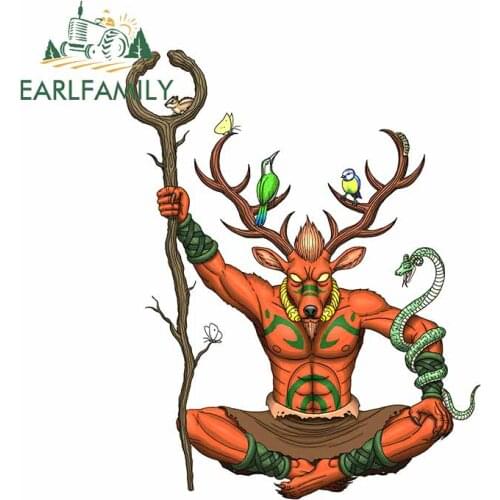 EARLFAMILY 13cm x 10.3cm for Ancient Roman Mythology Cernunnos Trunk Refrigerator Car Stickers Windshield Personality VAN Decal