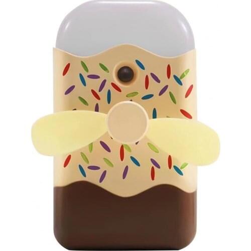 Mini Fan Desk USB Rechargeable Cartoon Ice Cream Shape Handheld Humidifier Cooling Fan for Home