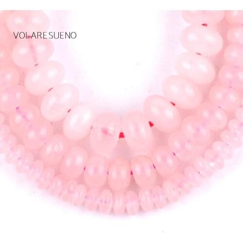 Natural Rose Quartzs Rondelle Stone Round Loose Beads For Jewelry Making 4-8mm Spacer Beads Fit Diy Bracelet Necklace 15'Strand