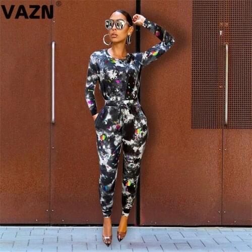 VAZN 2020 New Camouflage Comfortable Women Age reduction Energetic Set Fashion Clothing Suit Women Full Sleeve Tracksuit