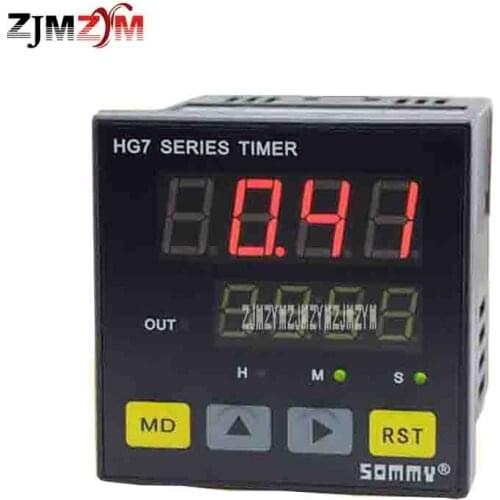 New Arrival Multifunction HG7-RB40 Time Relay AC220V 3A Double Row Four LED A Group of Relay Output Timing Time Relay Switch