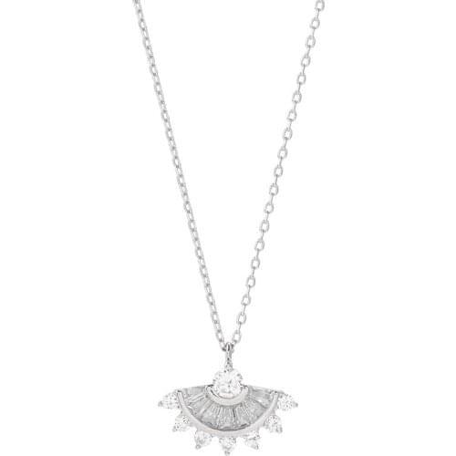 Original S925 Sterling Silver Small Fan-Shaped Skirt Necklace Female Kpop Chain Cute Custom Generous Unique Hot Design Statement