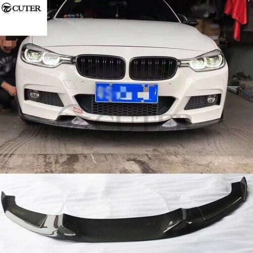 F30 3 series 330i MAD style M-Tech carbon fiber front bumper lip for BMW F30 320i 325i MT bumper splitter air vents body kit 16