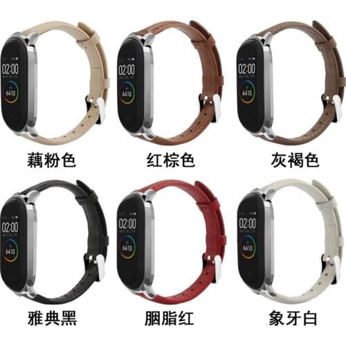 Wristband Genuine leather Strap for Xiaomi mi band 4 Head layer Cowhide NFC Replace wristband for xiaomi watch 3/4/NFC Strap