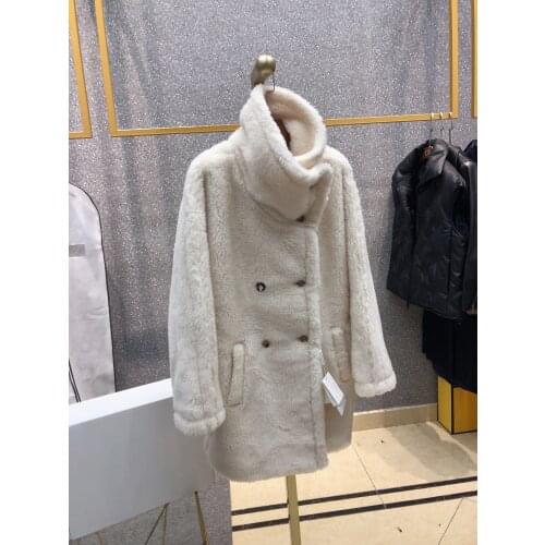 2021 Luxury Design Oversized Plush Alpaca Wool Silk Blend Premium Quality Bear Coat
