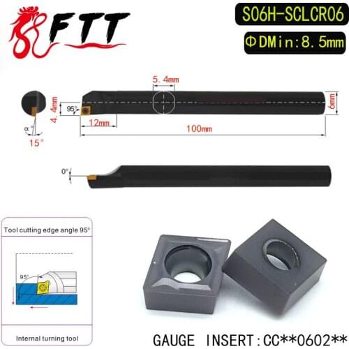 S06H-SCLCR06 95 Degrees Internal Turning Tool Holder For CCMT060204 CCMT060208 Insert Internal Boring Bar Lathe Machine
