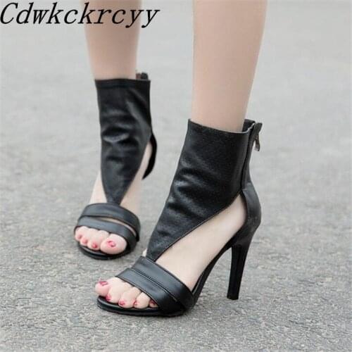 Summer New pattern fashion Europe America Simplicity High-heeled Women sandals white Beige black sexy Rome style Women sandals