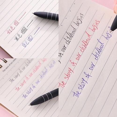 3 Colors Press Ballpoint Pen Writing Pen 0.5mm Refill School Supplies Office A3N6