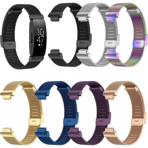 Replacement Stainless Steel Strap Bracelet Watch Band For Fitbit Inspire HR Activity Tracker Steel Wrist Strap Buckle