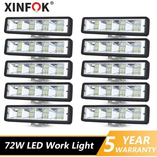 LED Headlights 12V 24V For Auto Motorcycle Truck Boat Tractor Trailer Offroad Working Light 72W LED Work Light Spotlight