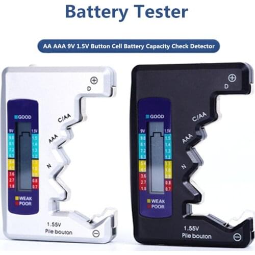 Universal Digital Battery Tester Battery Capacity Detector For C/D/N/AA/AAA/9V 6F22 Batteries /1.55V Button Cell