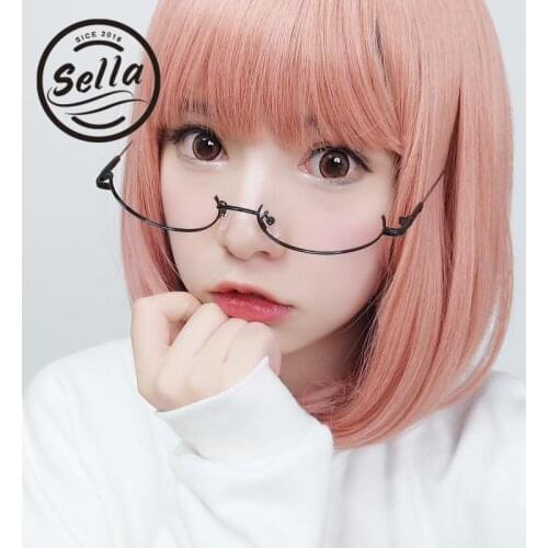 Sella New Arrival Unique Harajuku Eyewear Rimless Oval Alloy Frame Glasses Metal Half Frame No Lens Small Narrow Eye Glasses