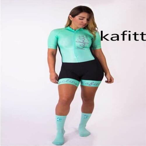Kafitt9d Pro Team Triathlon Set Womens Cycling Jersey One Piece Jumpsuit Short Sleeve Macaquinho Ciclismo Feminino Set GelPad