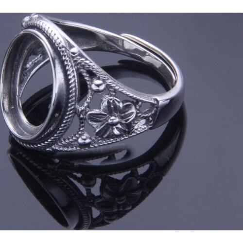 10*13.5mm 925 STERLING SILVER Semi Mount Bases Blanks base blank Pad VINTAGE rings ring Setting set jewelry gift diy A2177