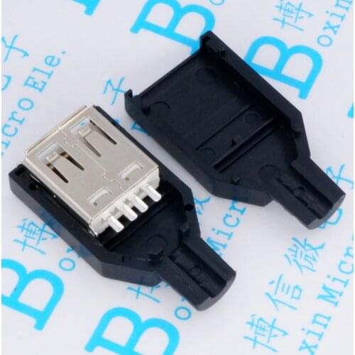 10Pcs Welding Line Type A Famale 4P Plastic Shell Three Pieces