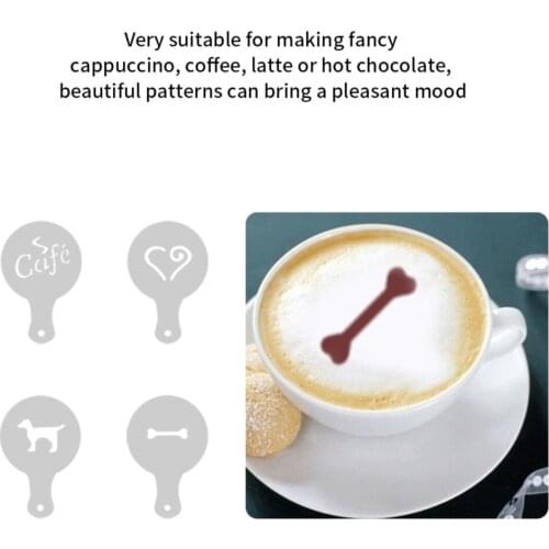 16Pcs Coffee Decorating Stencils Floral Printing Mould Plastic Cupcake Template Cake Chocolate Spray Mold
