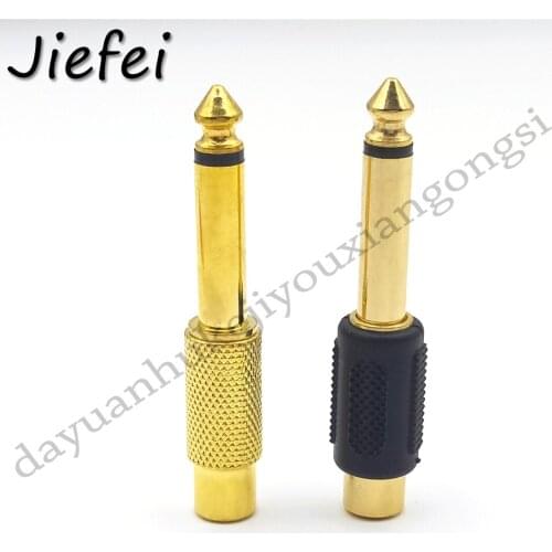 20pcs Gold plated 6.35mm 1/4" Male Mono Plug To RCA Female Jack Audio Adapter Connector
