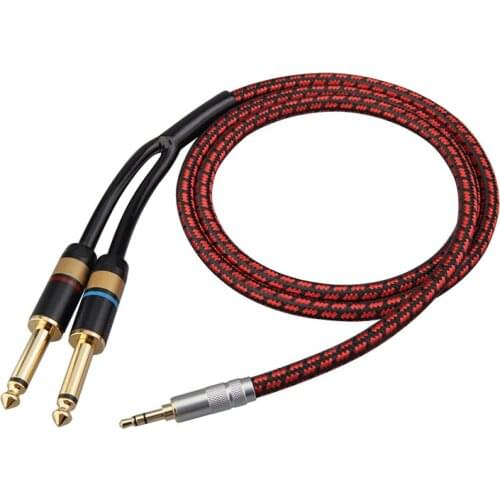 3.5mm one minute two 6.5mm two core audio cable mobile phone computer sound card 6.35 Mixer Audio Cable