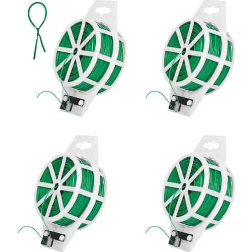 4Pcs Garden Tie Wire, 328 Feet Plant Twist Ties Wire with Cutter for Gardening Climbing Plants, Vines,Shrubs and Flowers