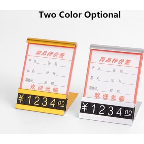 5 Sets Adjustable Removable Mini Cube Dollar Price Tag Label Metal Sale Price Display Counter Stand Label Tag Number