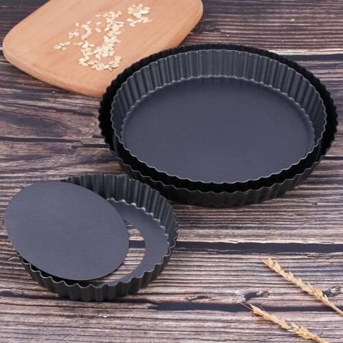 6/8/9 Non-stick Carbon Steel Round Bottom Baking Tray Pizza Pie Plate Cake Mold