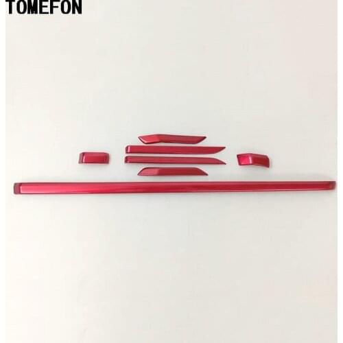 For Honda CRV CR-V 2017 2018 Car Styling ABS Red Interior Console Middle Dashboard Door Inner Speaker Stereo Trim 7PCS