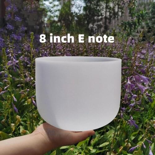 8 Inch Note E Solar plexus Chakra Frosted Quartz Crystal Singing Bowl For Meditation Yoga Healing