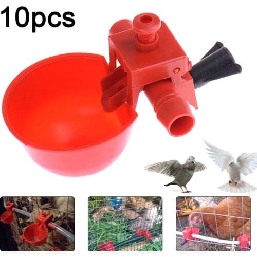 10Pcs Poultry Automatic Drinking Bowl Chicken Waterer Hens Quail Bird Drinking Bowls Water For Chicken Coop Chick Nipple Drinker
