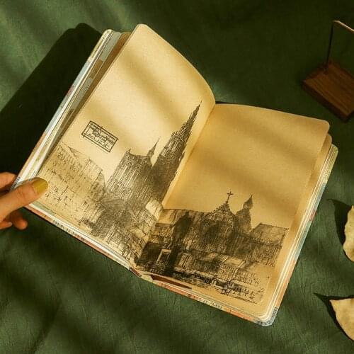1pc Vintage Notebook A5 Creative Stationery Diary Planner Journal Notepad Soft Kraft Paper Notebooks Gift European Retro