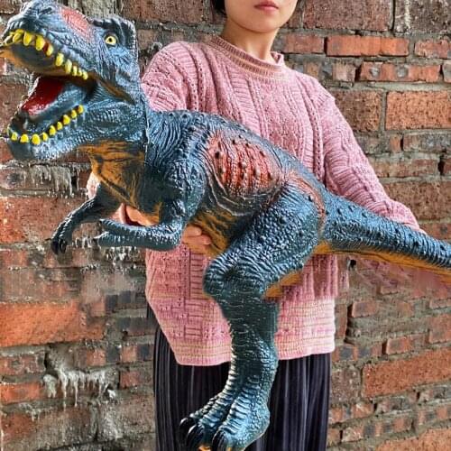 84cm Large Dinosaur Shark Model Toys For Kids Tyrannosaurus Rex Soft Puppets Animals Velociraptor Jurassic Worlds Children Gift